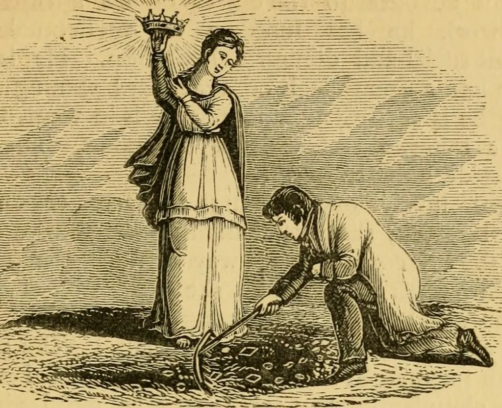 An illustration from Religious emblems and allegories : a series of engravings, with suitable letter-press, designed to illustrate divine truth, 1868, leaf 52