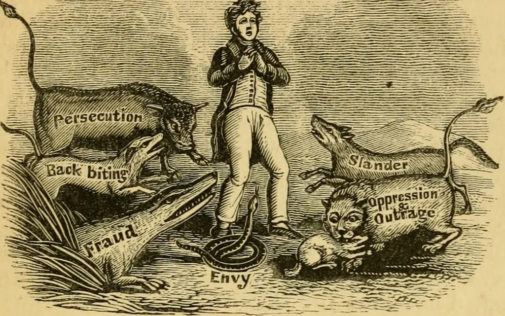 An illustration from Religious emblems and allegories : a series of engravings, with suitable letter-press, designed to illustrate divine truth, 1868, leaf 68