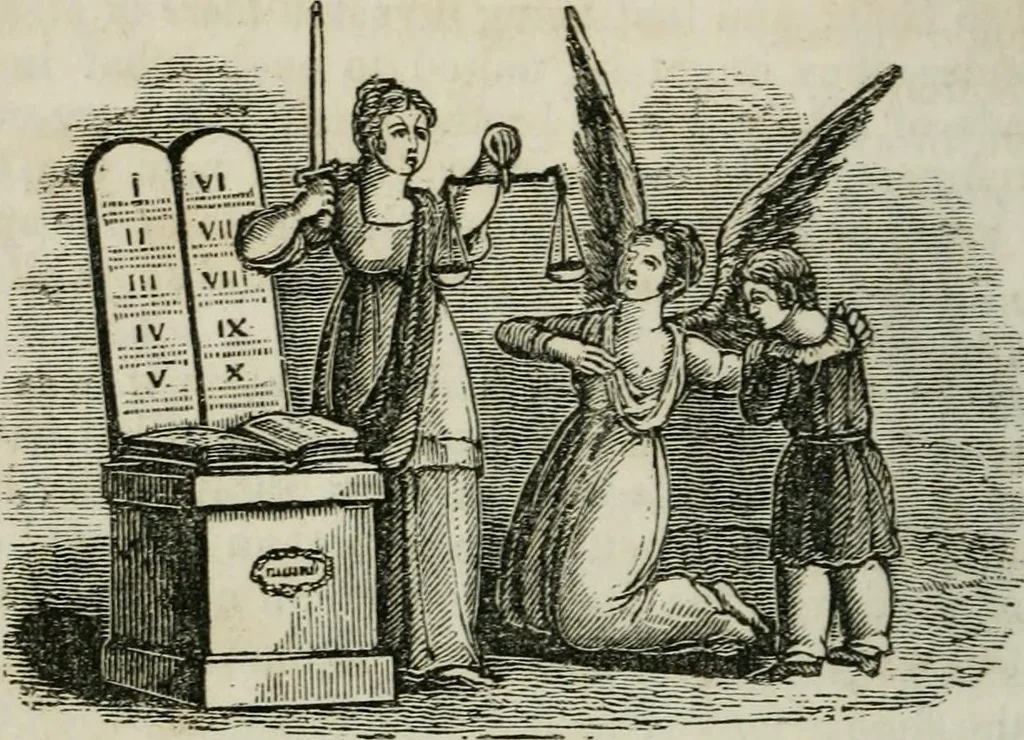 An illustration from Religious emblems : being a series of emblematic engravings, with written explanations, miscellaneous observations and religious reflections, designed to illustrate divine truth, in accordance with the cardinal principles of Christianity ; Religious allegories : being a series of emblematic engravings, with written explanations, miscellaneous observations, and religious reflections, designed to illustrate divine truth, in accordance with the cardinal principles of Christianity, 1851, leaf 105