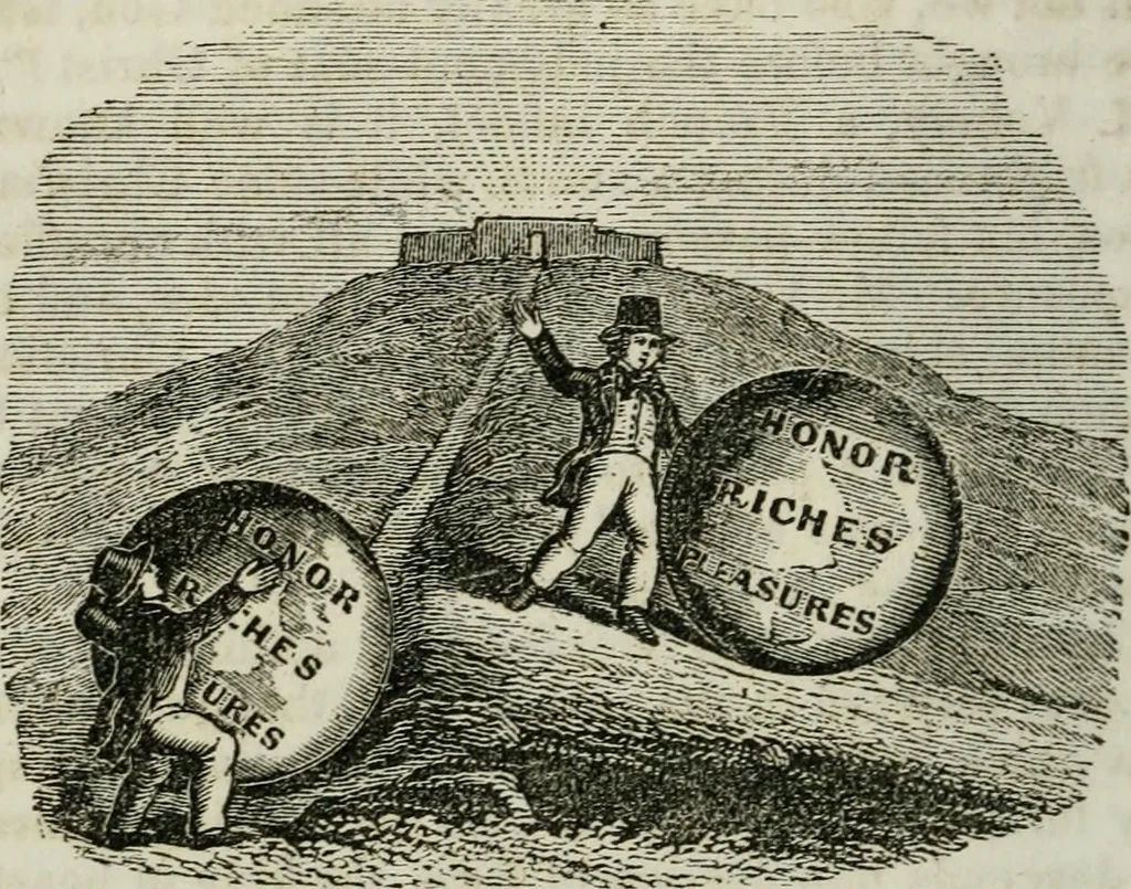 An illustration from Religious emblems : being a series of emblematic engravings, with written explanations, miscellaneous observations and religious reflections, designed to illustrate divine truth, in accordance with the cardinal principles of Christianity ; Religious allegories : being a series of emblematic engravings, with written explanations, miscellaneous observations, and religious reflections, designed to illustrate divine truth, in accordance with the cardinal principles of Christianity, 1851, leaf 135