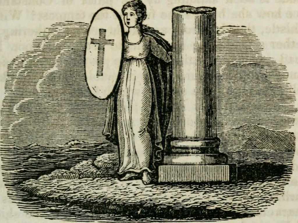 An illustration from Religious emblems : being a series of emblematic engravings, with written explanations, miscellaneous observations and religious reflections, designed to illustrate divine truth, in accordance with the cardinal principles of Christianity ; Religious allegories : being a series of emblematic engravings, with written explanations, miscellaneous observations, and religious reflections, designed to illustrate divine truth, in accordance with the cardinal principles of Christianity, 1851, leaf 162