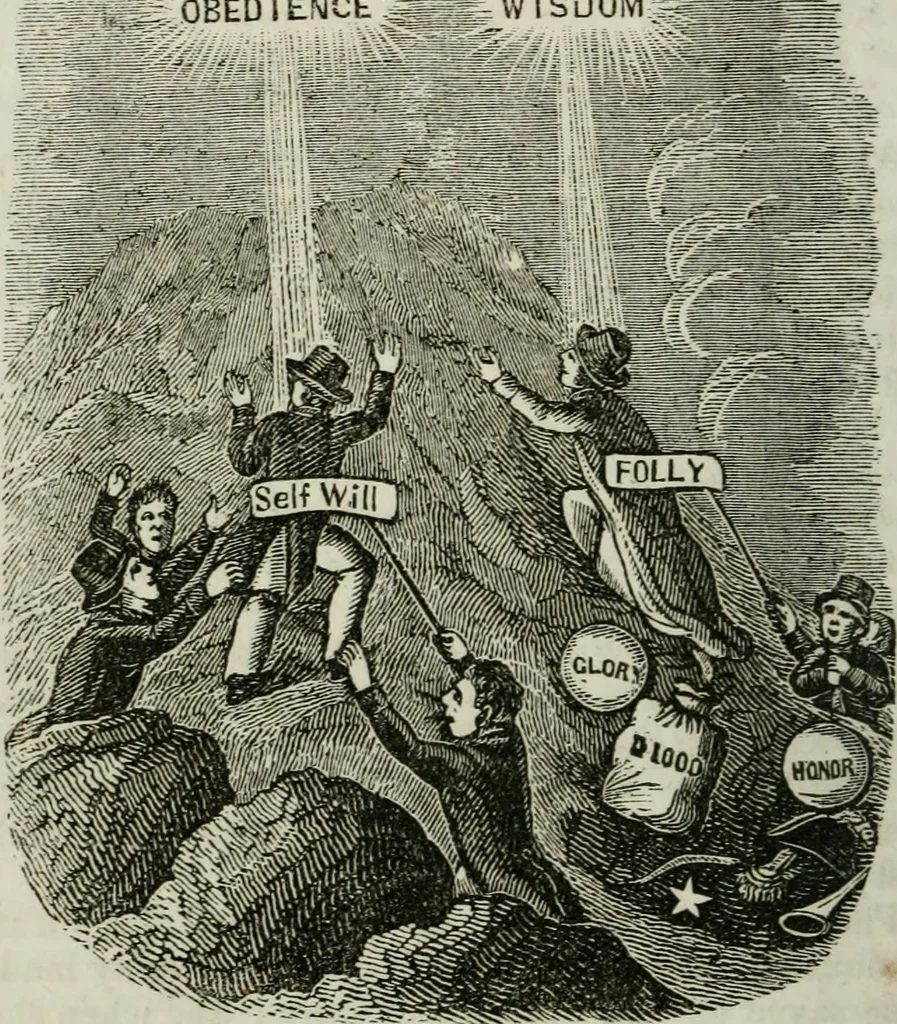 An illustration from Religious emblems : being a series of emblematic engravings, with written explanations, miscellaneous observations and religious reflections, designed to illustrate divine truth, in accordance with the cardinal principles of Christianity ; Religious allegories : being a series of emblematic engravings, with written explanations, miscellaneous observations, and religious reflections, designed to illustrate divine truth, in accordance with the cardinal principles of Christianity, 1851, leaf 225