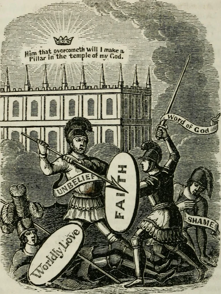 An illustration from Religious emblems : being a series of emblematic engravings, with written explanations, miscellaneous observations and religious reflections, designed to illustrate divine truth, in accordance with the cardinal principles of Christianity ; Religious allegories : being a series of emblematic engravings, with written explanations, miscellaneous observations, and religious reflections, designed to illustrate divine truth, in accordance with the cardinal principles of Christianity, 1851, leaf 249