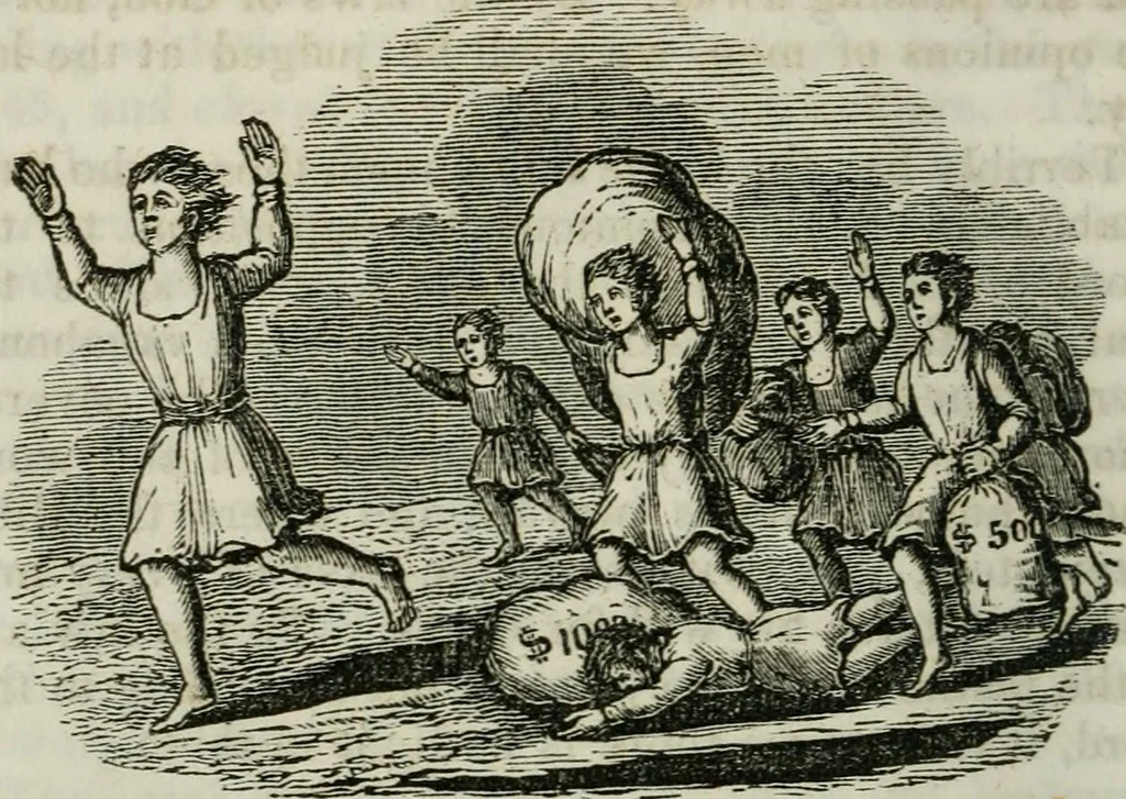 An illustration from Religious emblems : being a series of emblematic engravings, with written explanations, miscellaneous observations and religious reflections, designed to illustrate divine truth, in accordance with the cardinal principles of Christianity ; Religious allegories : being a series of emblematic engravings, with written explanations, miscellaneous observations, and religious reflections, designed to illustrate divine truth, in accordance with the cardinal principles of Christianity, 1851, leaf 33