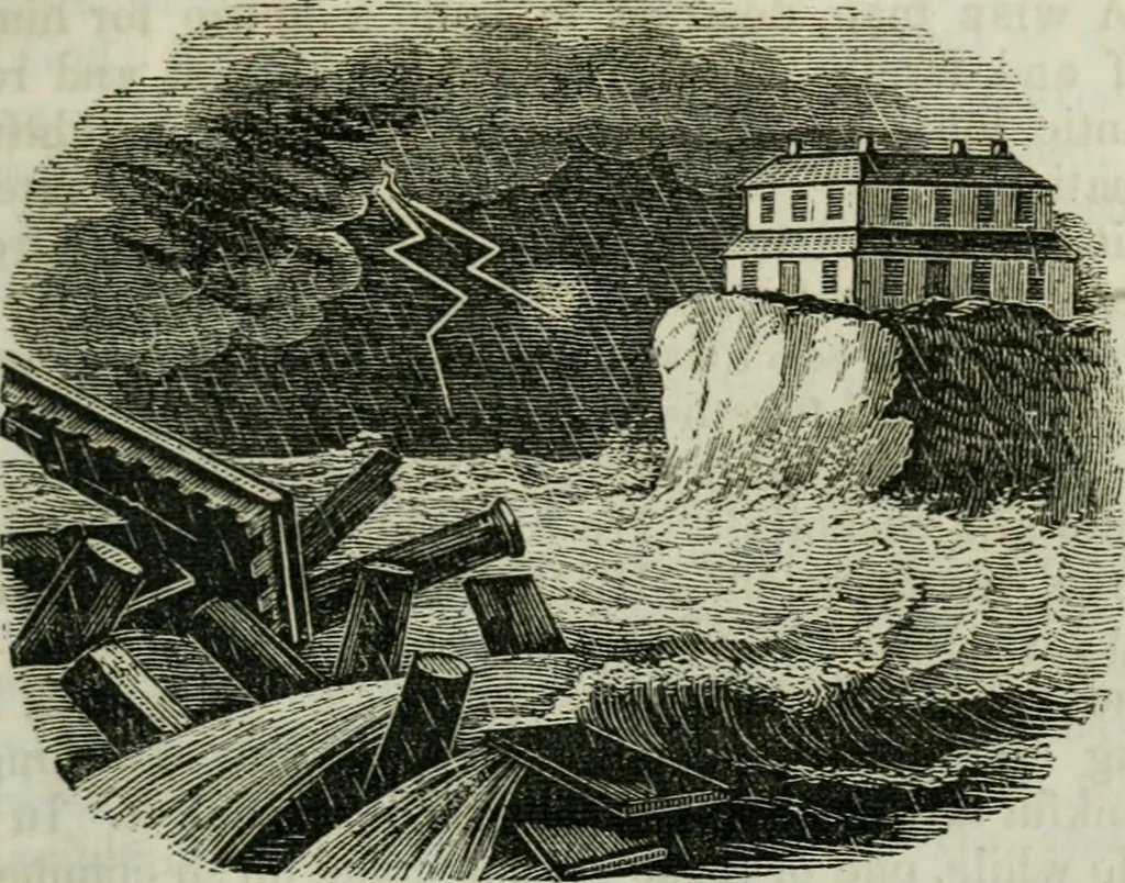 An illustration from Religious emblems : being a series of emblematic engravings, with written explanations, miscellaneous observations and religious reflections, designed to illustrate divine truth, in accordance with the cardinal principles of Christianity ; Religious allegories : being a series of emblematic engravings, with written explanations, miscellaneous observations, and religious reflections, designed to illustrate divine truth, in accordance with the cardinal principles of Christianity, 1851, leaf 48