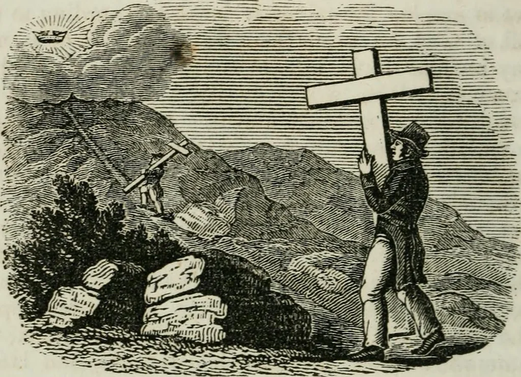 An illustration from Religious emblems : being a series of emblematic engravings, with written explanations, miscellaneous observations and religious reflections, designed to illustrate divine truth, in accordance with the cardinal principles of Christianity ; Religious allegories : being a series of emblematic engravings, with written explanations, miscellaneous observations, and religious reflections, designed to illustrate divine truth, in accordance with the cardinal principles of Christianity, 1851, leaf 63