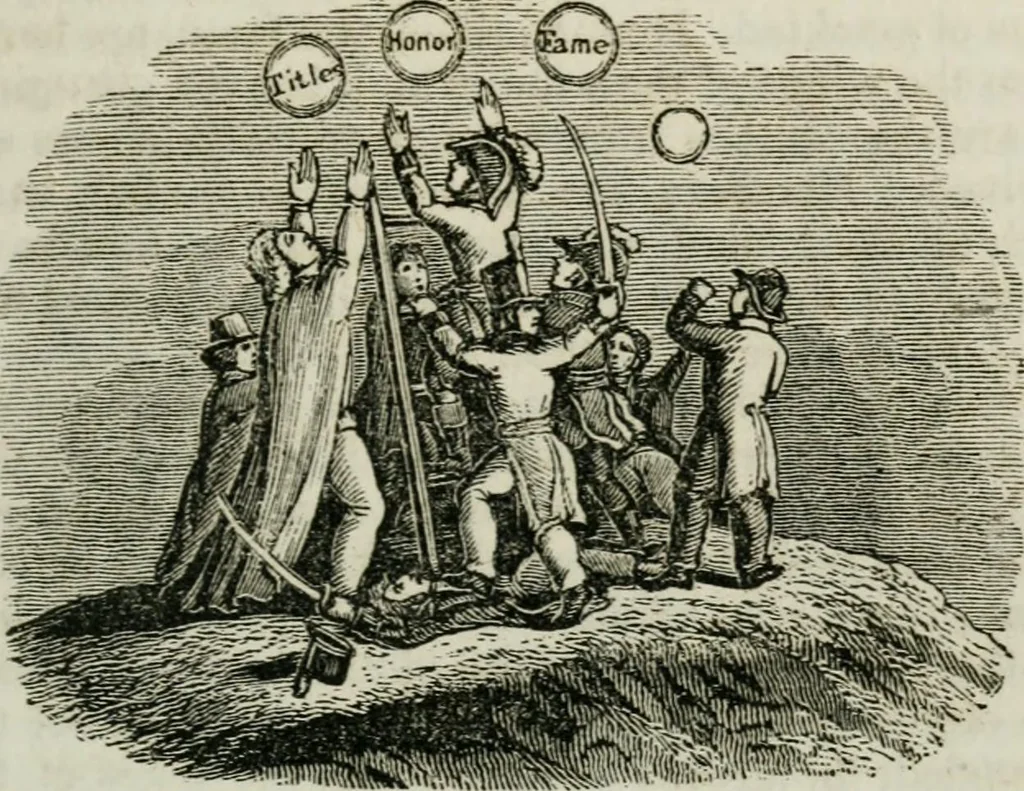 An illustration from Religious emblems : being a series of emblematic engravings, with written explanations, miscellaneous observations and religious reflections, designed to illustrate divine truth, in accordance with the cardinal principles of Christianity ; Religious allegories : being a series of emblematic engravings, with written explanations, miscellaneous observations, and religious reflections, designed to illustrate divine truth, in accordance with the cardinal principles of Christianity, 1851, leaf 66