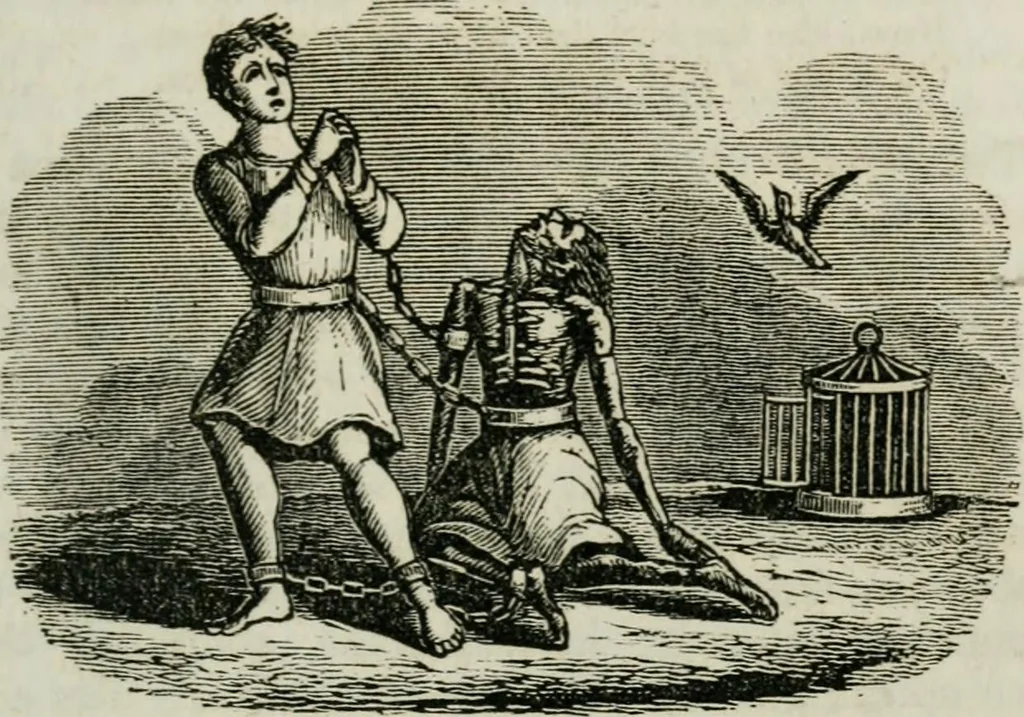 An illustration from Religious emblems : being a series of emblematic engravings, with written explanations, miscellaneous observations and religious reflections, designed to illustrate divine truth, in accordance with the cardinal principles of Christianity ; Religious allegories : being a series of emblematic engravings, with written explanations, miscellaneous observations, and religious reflections, designed to illustrate divine truth, in accordance with the cardinal principles of Christianity, 1851, leaf 84