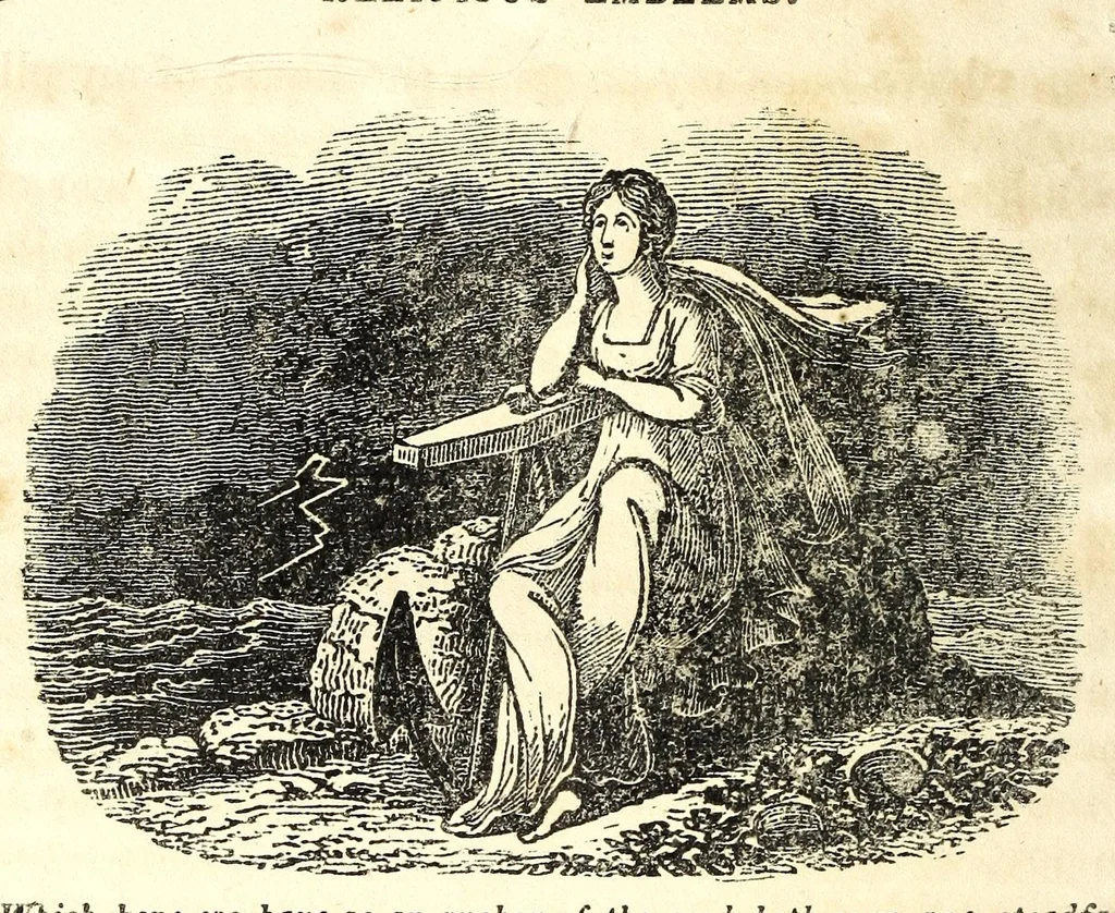 An illustration from Religious emblems : being a series of emblematic engravings, with written explanations, miscellaneous observations and religious reflections, designed to illustrate divine truth, in accordance with the cardinal principles of Christianity, 1850, leaf 110