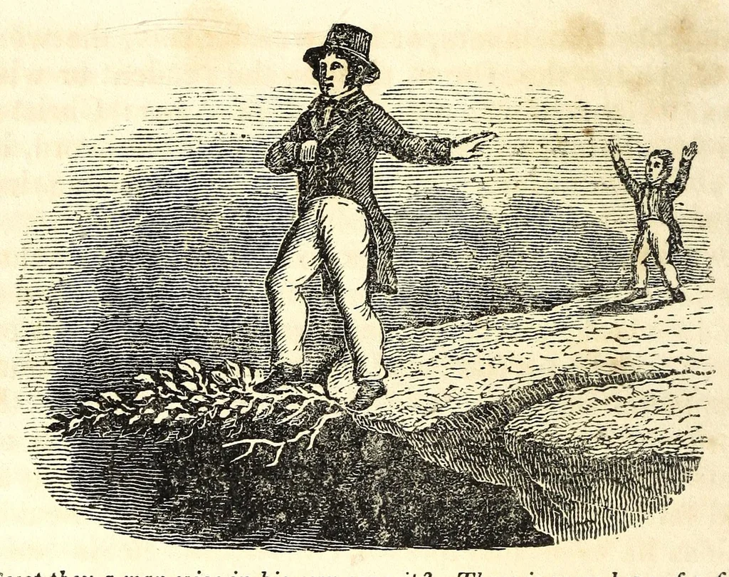 An illustration from Religious emblems : being a series of emblematic engravings, with written explanations, miscellaneous observations and religious reflections, designed to illustrate divine truth, in accordance with the cardinal principles of Christianity, 1850, leaf 58