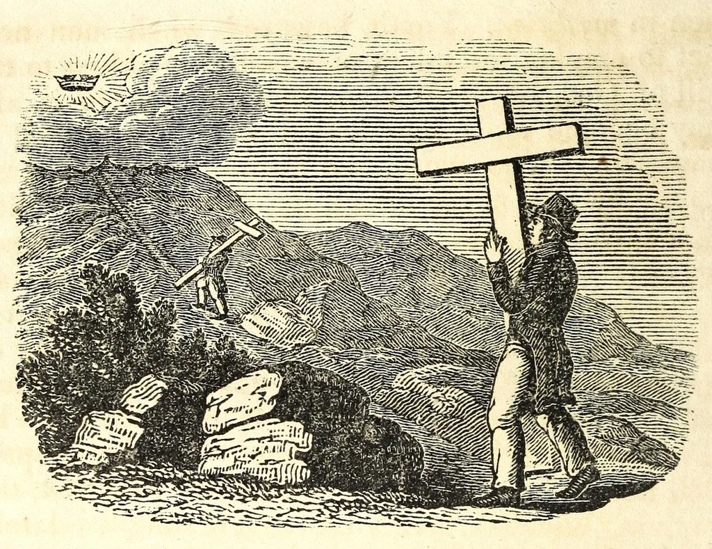 An illustration from Religious emblems : being a series of emblematic engravings, with written explanations, miscellaneous observations and religious reflections, designed to illustrate divine truth, in accordance with the cardinal principles of Christianity, 1850, leaf 74