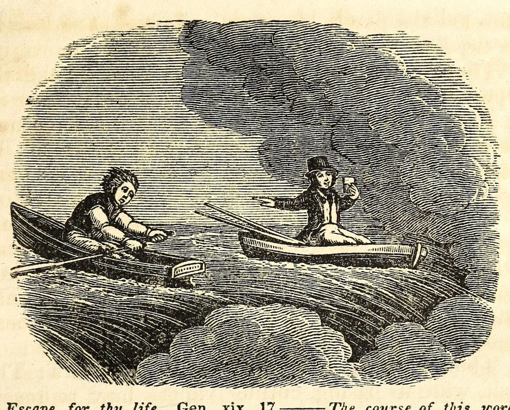 An illustration from Religious emblems : being a series of emblematic engravings, with written explanations, miscellaneous observations and religious reflections, designed to illustrate divine truth, in accordance with the cardinal principles of Christianity, 1850, leaf 83