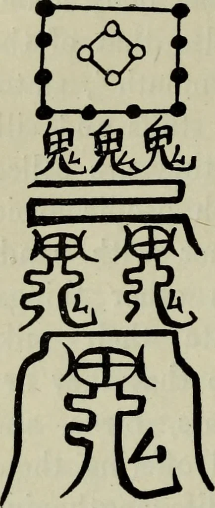 An illustration from The religious system of China, its ancient forms, evolution, history and present aspect, manners, custom and social institutions connected therewith, 1892, leaf 157