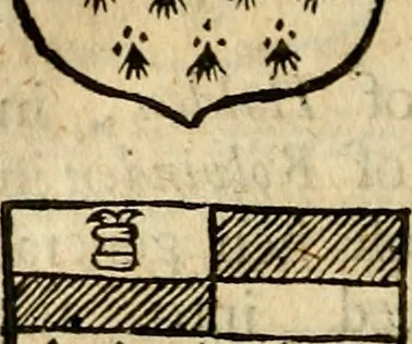 An illustration from Remaines concerning Britain: their languages, names, surnames, allusions, anagrammes, armories, monies, empreses, apparell, artillarie, wise speeches, proverbs, poesies, epitaphs, 1674, leaf 297