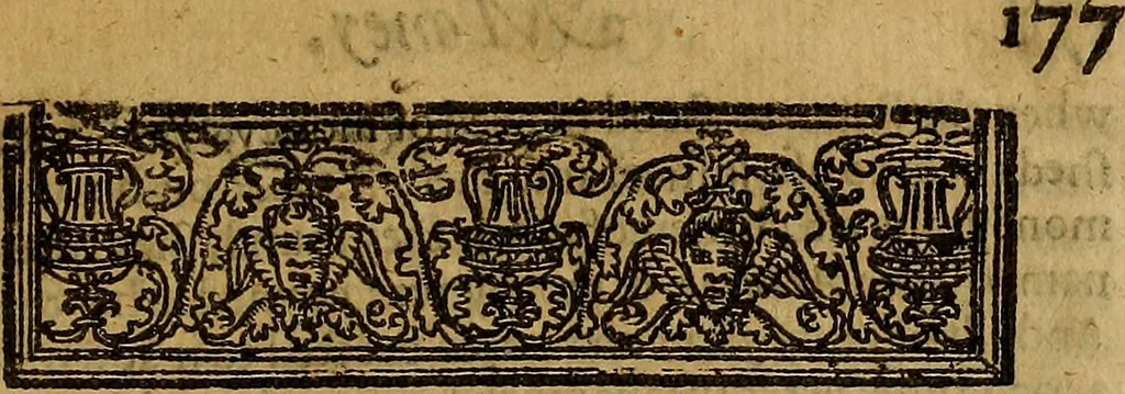 An illustration from Remaines concerning Britaine : their Languages. Names. Surnames. Allusions. Anagrammes. Armories. Monies. Empresses. Apparell. Artillarie. Wise speeches. Proverbs. Poesies. Epitaphes., 1636, leaf 188