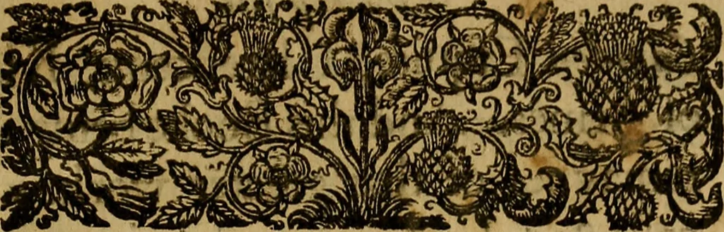 An illustration from Remaines concerning Britaine : their Languages. Names. Surnames. Allusions. Anagrammes. Armories. Monies. Empresses. Apparell. Artillarie. Wise speeches. Proverbs. Poesies. Epitaphes., 1636, leaf 8