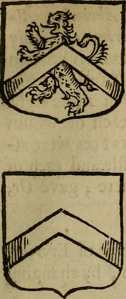 An illustration from Remains concerning Britain: : their languages, names, surnames, allusions, anagramms, armories, moneys, impresses, apparel, artillerie, wise speeches, proverbs, poesies, epitaphs, 1674, leaf 294