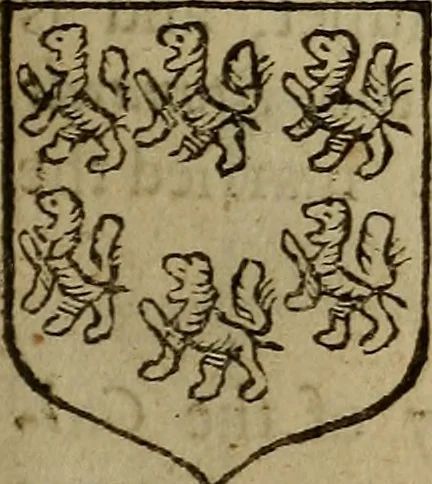 An illustration from Remains concerning Britain: : their languages, names, surnames, allusions, anagramms, armories, moneys, impresses, apparel, artillerie, wise speeches, proverbs, poesies, epitaphs, 1674, leaf 296
