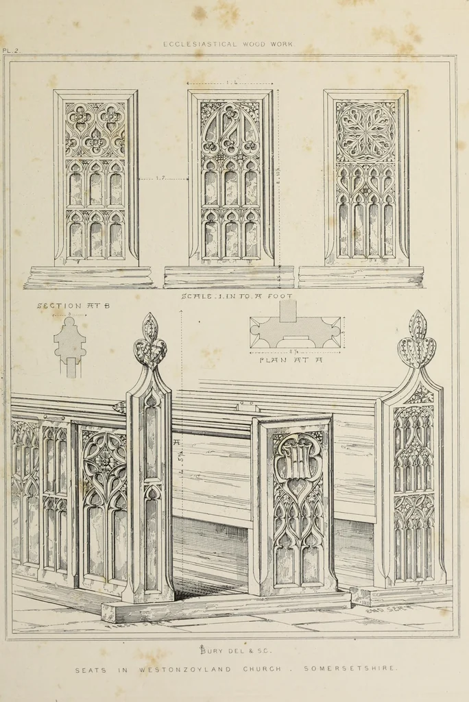 An illustration from Remains of ecclesiastical woodwork, 1847, leaf 16