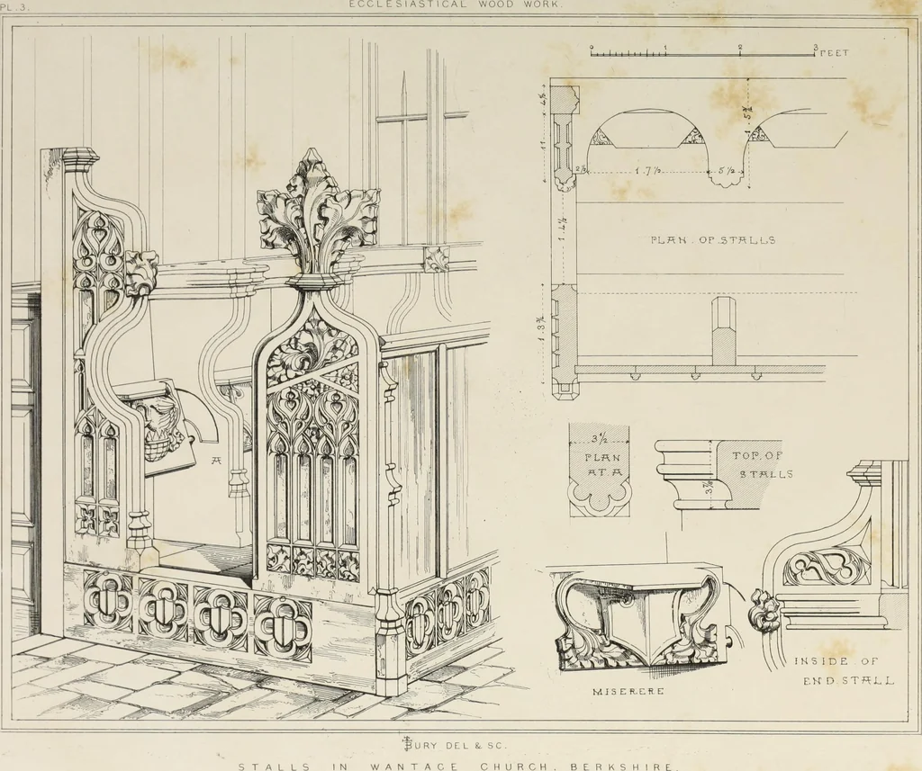An illustration from Remains of ecclesiastical woodwork, 1847, leaf 20