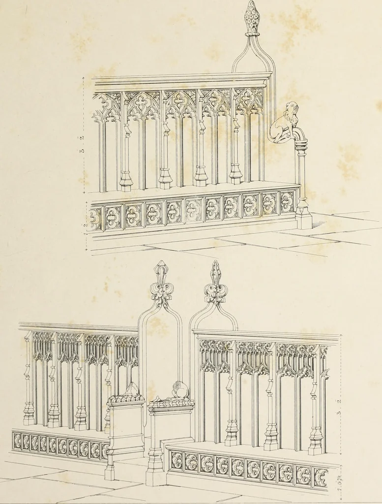 An illustration from Remains of ecclesiastical woodwork, 1847, leaf 32