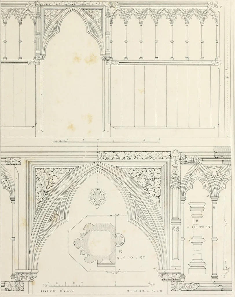 An illustration from Remains of ecclesiastical woodwork, 1847, leaf 48