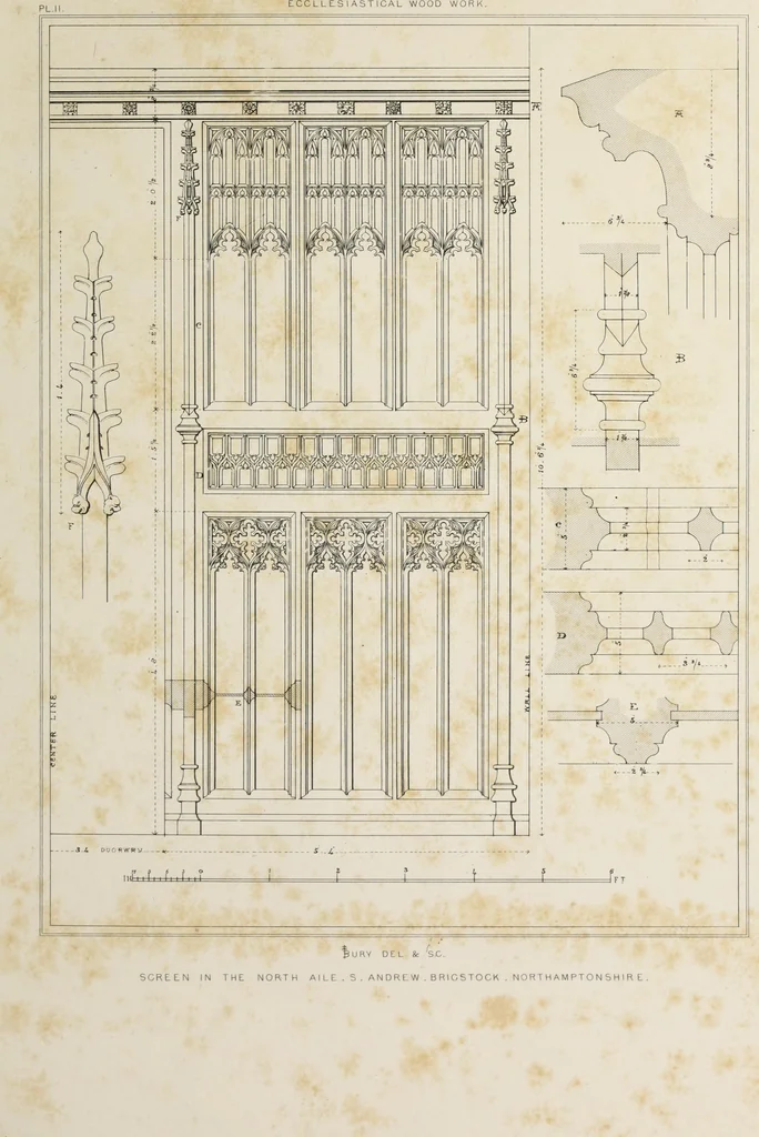 An illustration from Remains of ecclesiastical woodwork, 1847, leaf 52