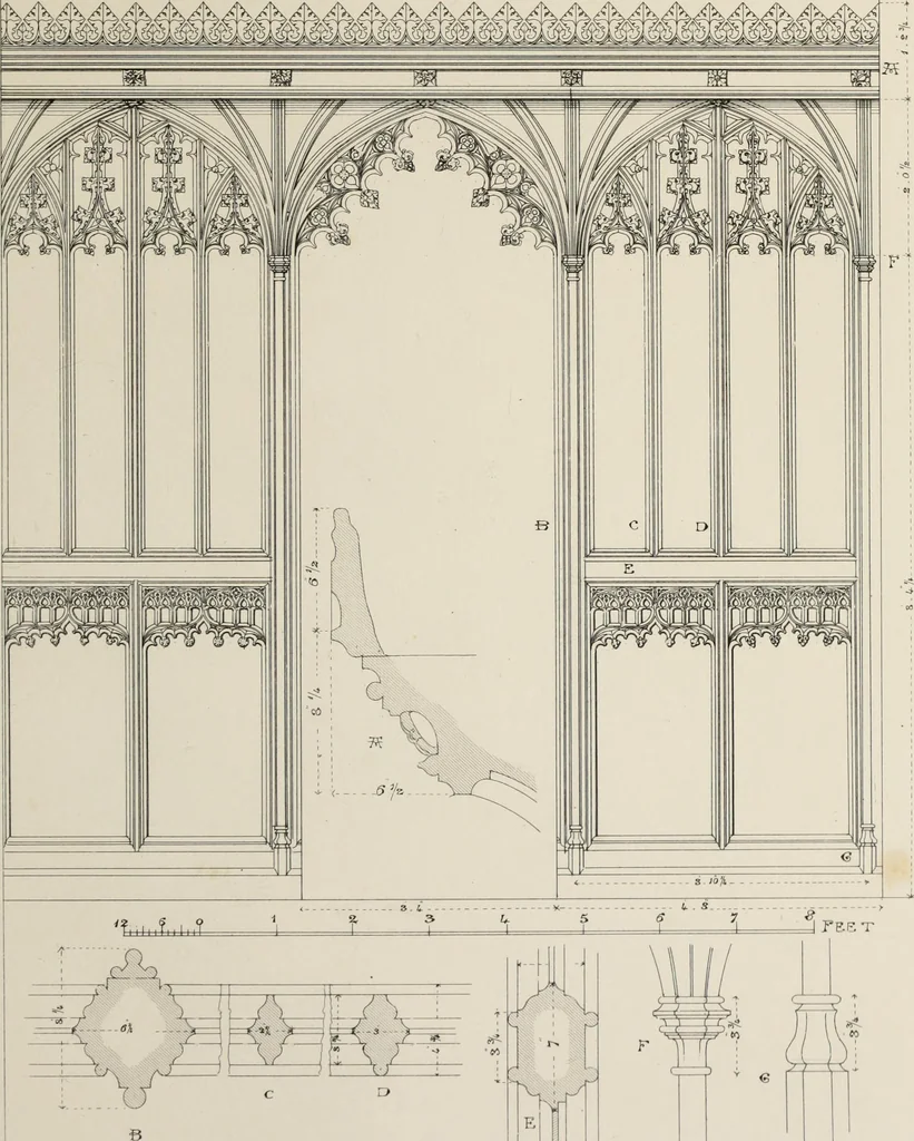 An illustration from Remains of ecclesiastical woodwork, 1847, leaf 56