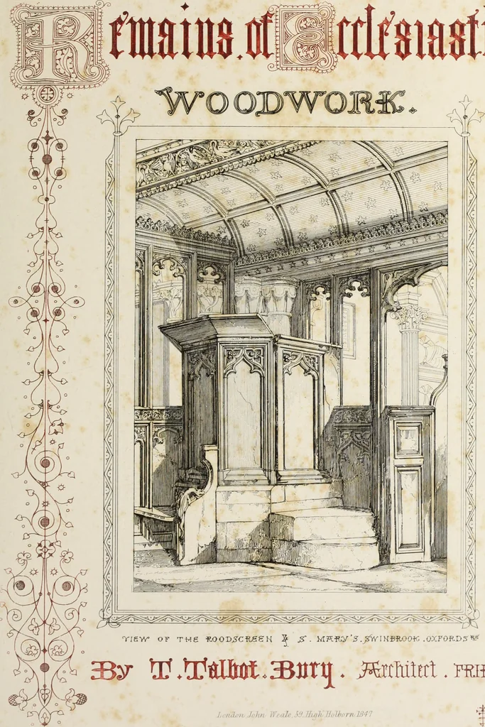 An illustration from Remains of ecclesiastical woodwork, 1847, leaf 6