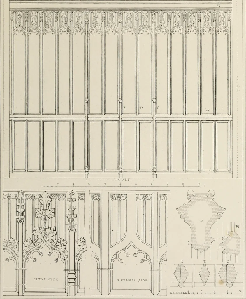 An illustration from Remains of ecclesiastical woodwork, 1847, leaf 60