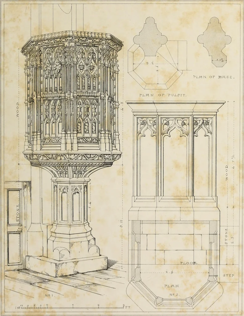 An illustration from Remains of ecclesiastical woodwork, 1847, leaf 88