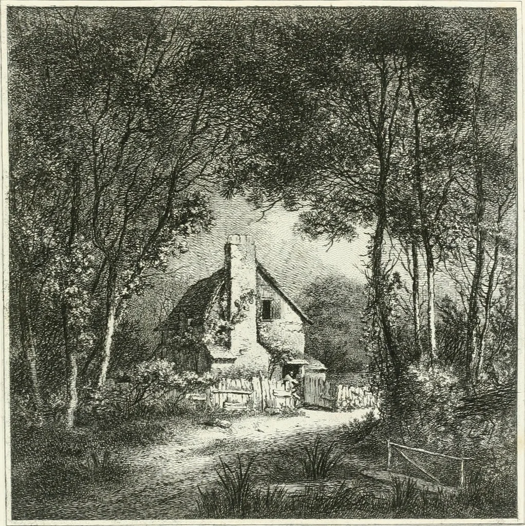 An illustration from Remarks on rural scenery : with twenty etchings of cottages, from nature : and some observations and precepts relative to the pictoresque, 1797, leaf 60