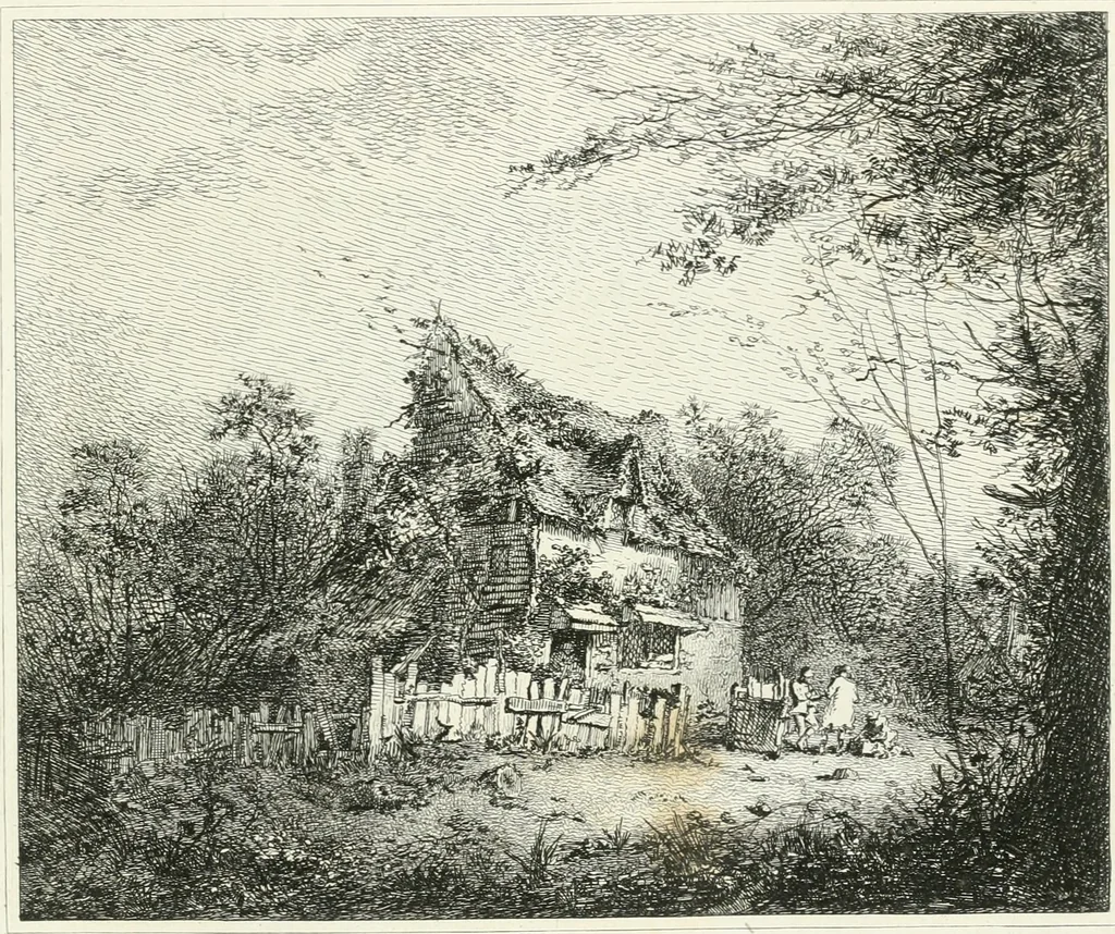 An illustration from Remarks on rural scenery : with twenty etchings of cottages, from nature : and some observations and precepts relative to the pictoresque, 1797, leaf 64