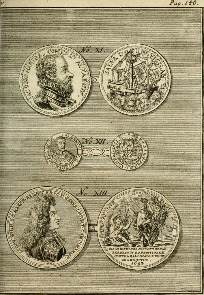 An illustration from Remarques historiques sur les medailles et les monnoyes, 1740, leaf 188