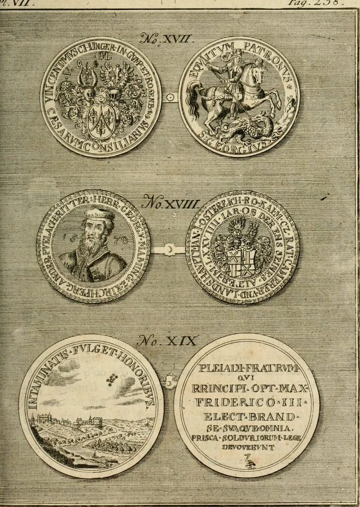 An illustration from Remarques historiques sur les medailles et les monnoyes, 1740, leaf 284