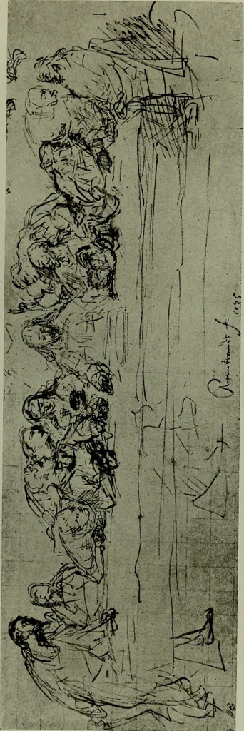 An illustration from Rembrandt handzeichnungen, 1919, leaf 102