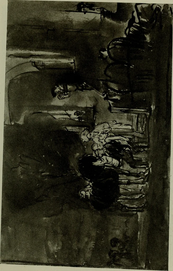 An illustration from Rembrandt handzeichnungen, 1919, leaf 108
