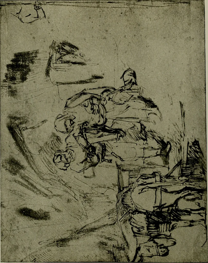 An illustration from Rembrandt handzeichnungen, 1919, leaf 113