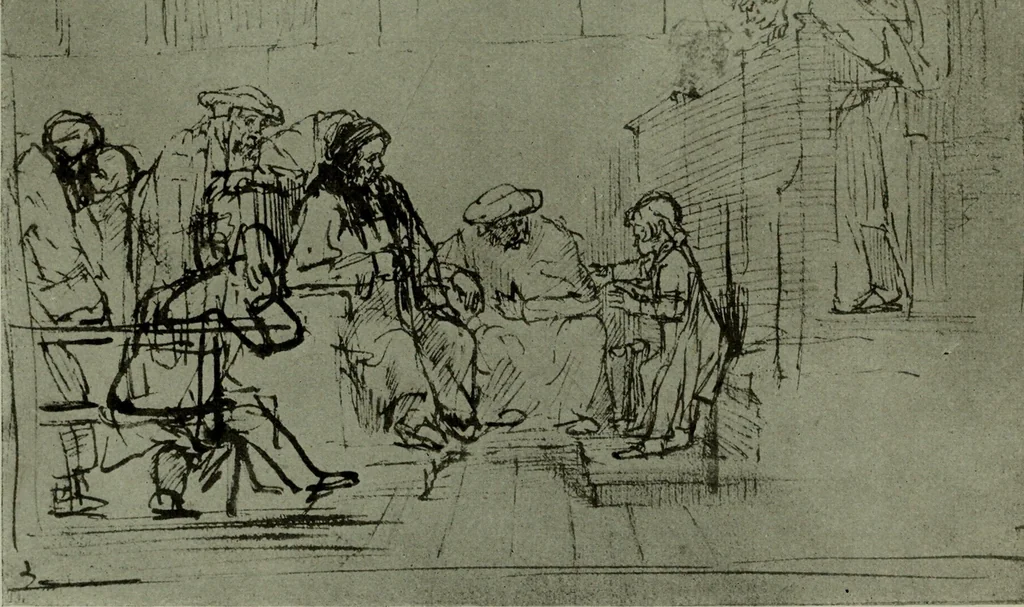 An illustration from Rembrandt handzeichnungen, 1919, leaf 114