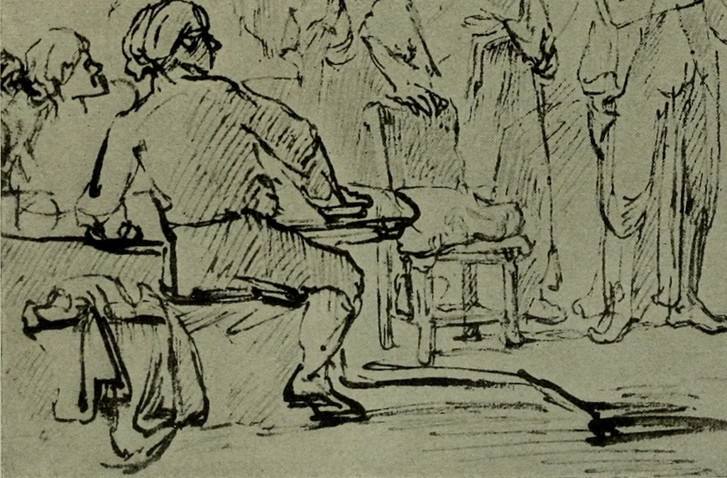 An illustration from Rembrandt handzeichnungen, 1919, leaf 116