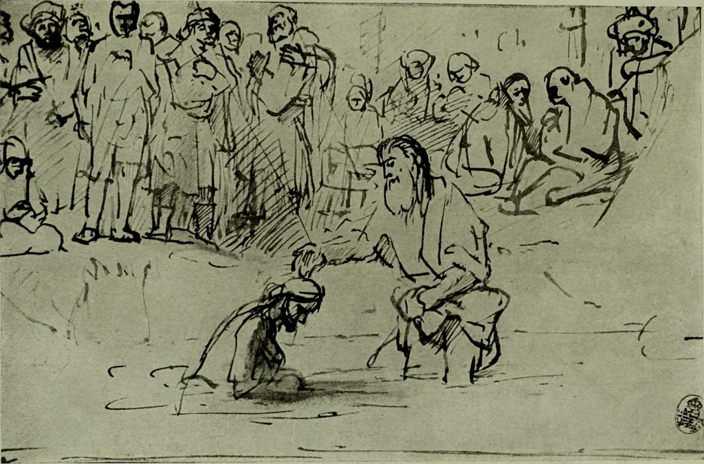 An illustration from Rembrandt handzeichnungen, 1919, leaf 120