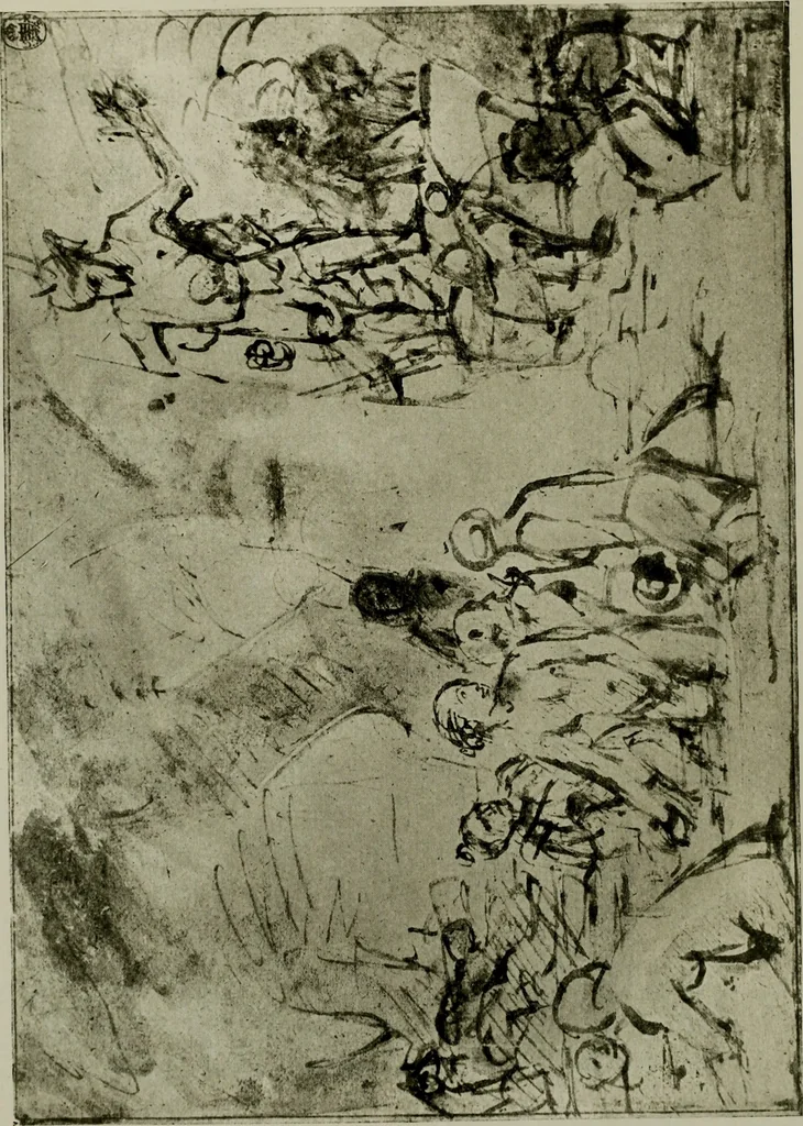 An illustration from Rembrandt handzeichnungen, 1919, leaf 121
