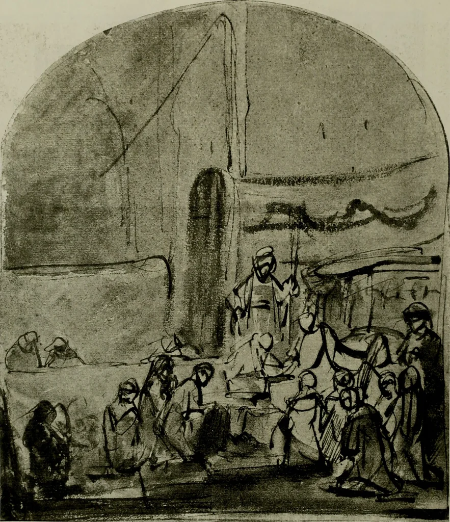 An illustration from Rembrandt handzeichnungen, 1919, leaf 123