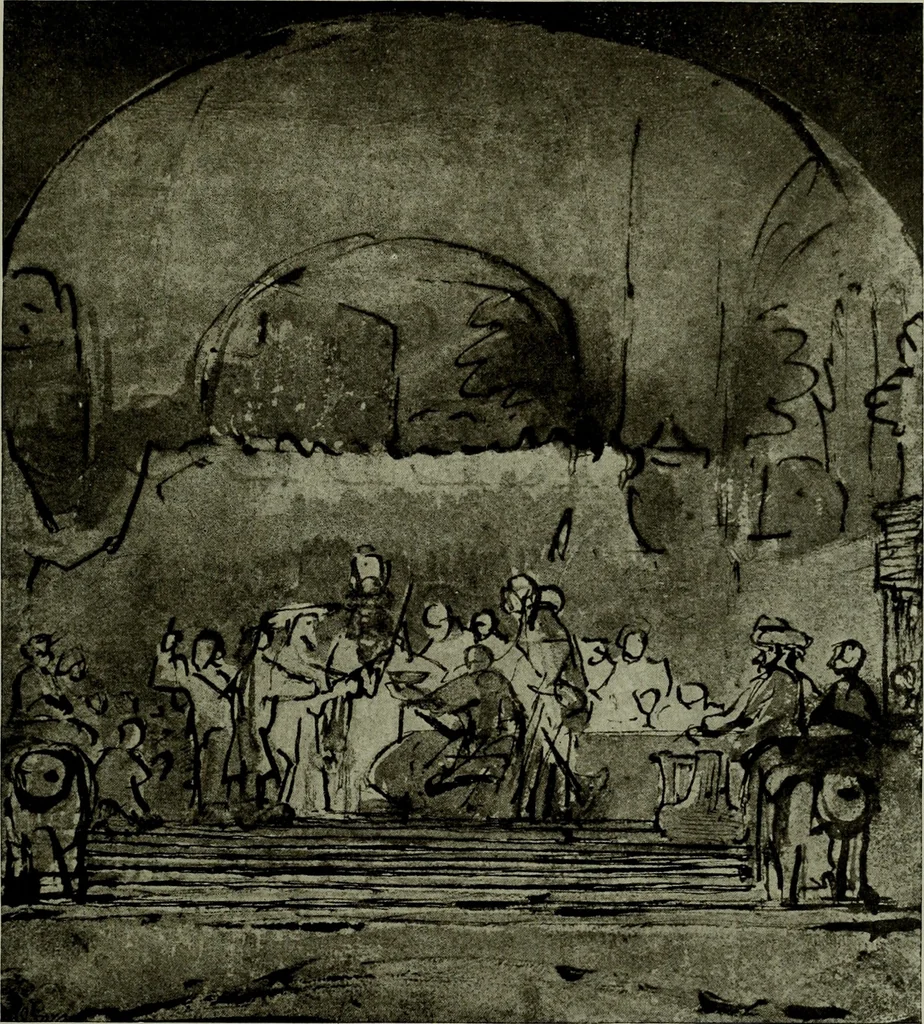 An illustration from Rembrandt handzeichnungen, 1919, leaf 124