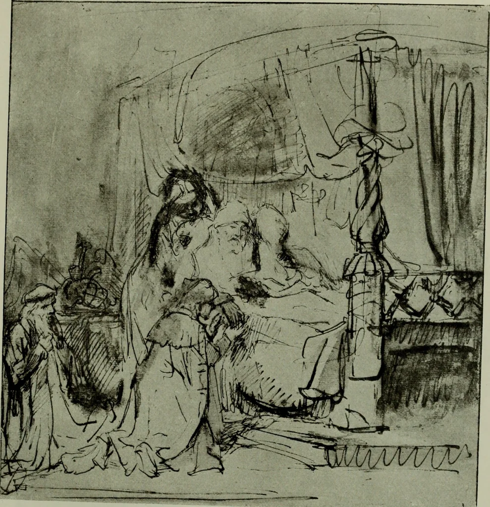 An illustration from Rembrandt handzeichnungen, 1919, leaf 132
