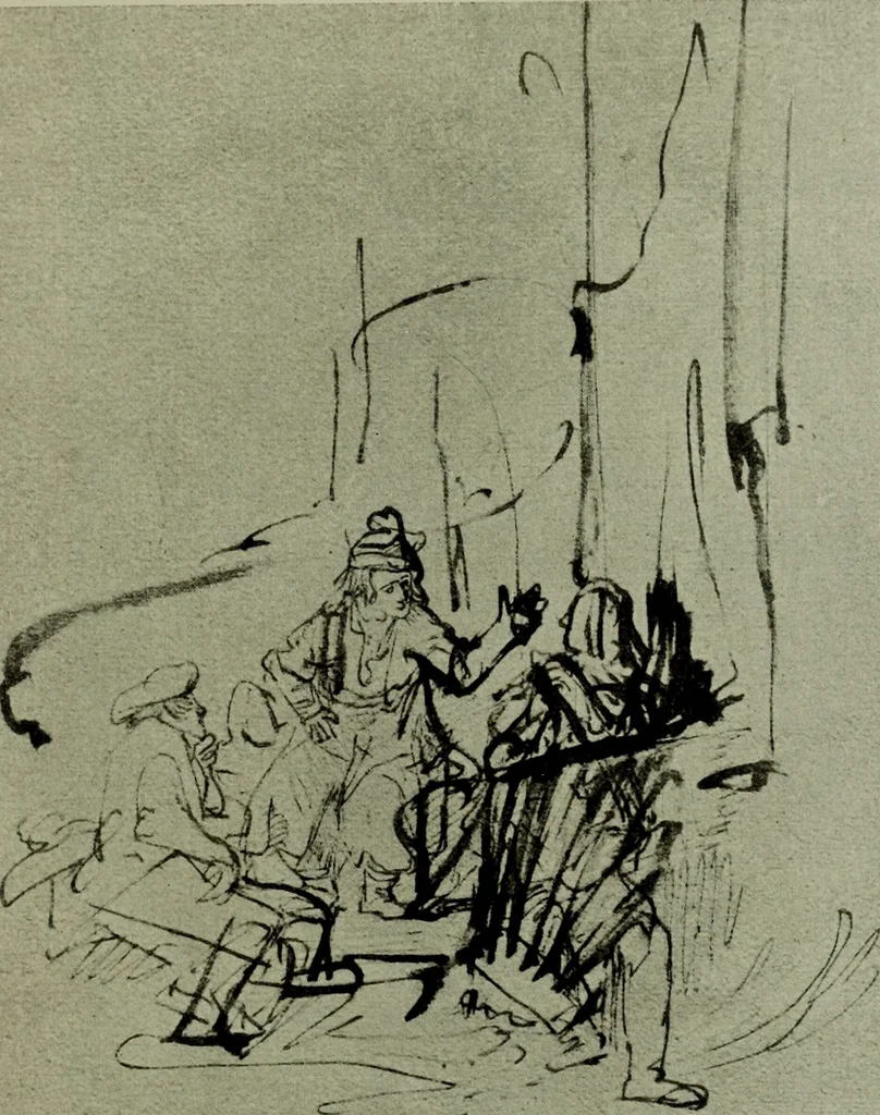 An illustration from Rembrandt handzeichnungen, 1919, leaf 134