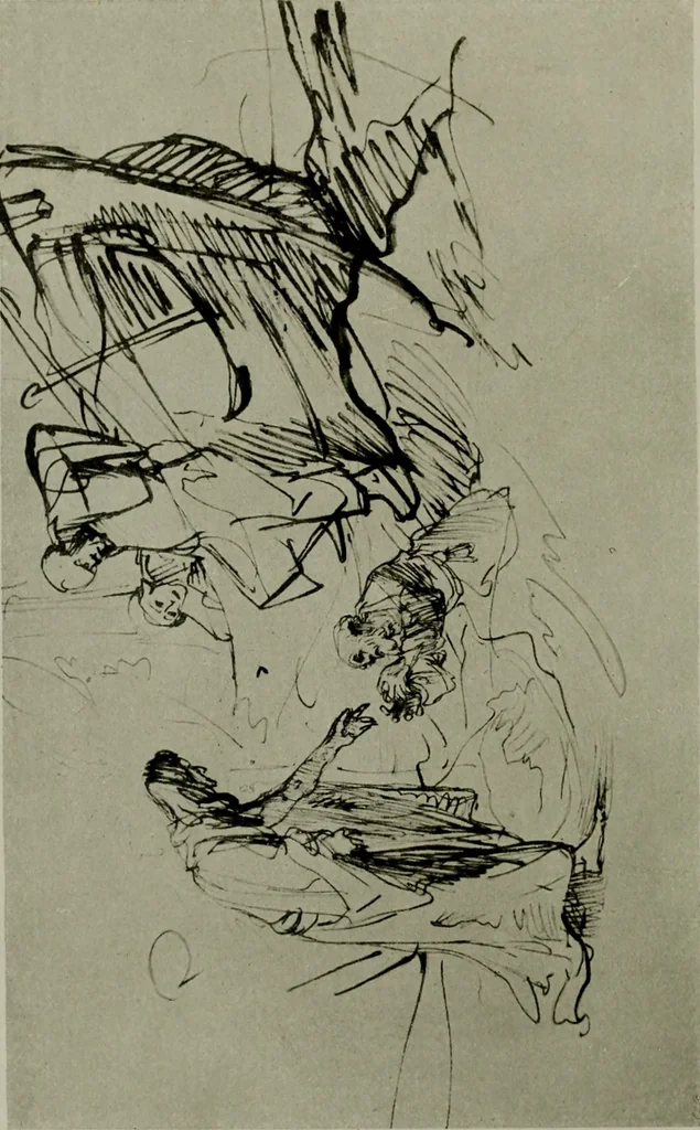 An illustration from Rembrandt handzeichnungen, 1919, leaf 135
