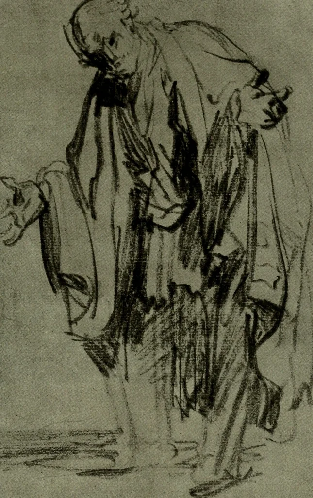 An illustration from Rembrandt handzeichnungen, 1919, leaf 34