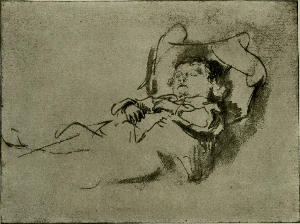 An illustration from Rembrandt handzeichnungen, 1919, leaf 35