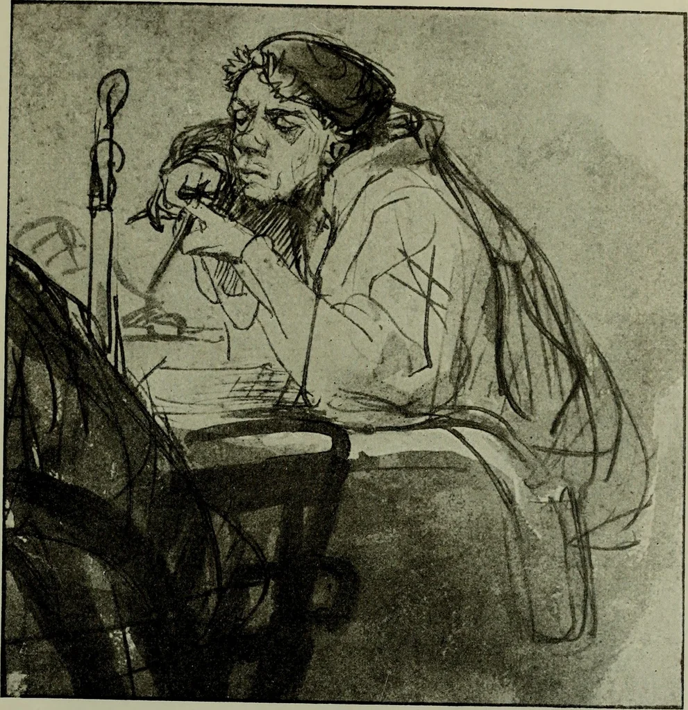 An illustration from Rembrandt handzeichnungen, 1919, leaf 36